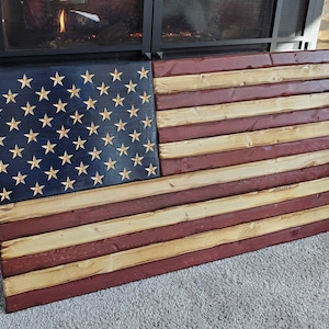 LARGE (19.5"x38"), Rustic Flag, Wood American Flag, Pallet American Flag, Wood Flag, Wooden Flag, Wood Sign, Wood Art, Wood Working