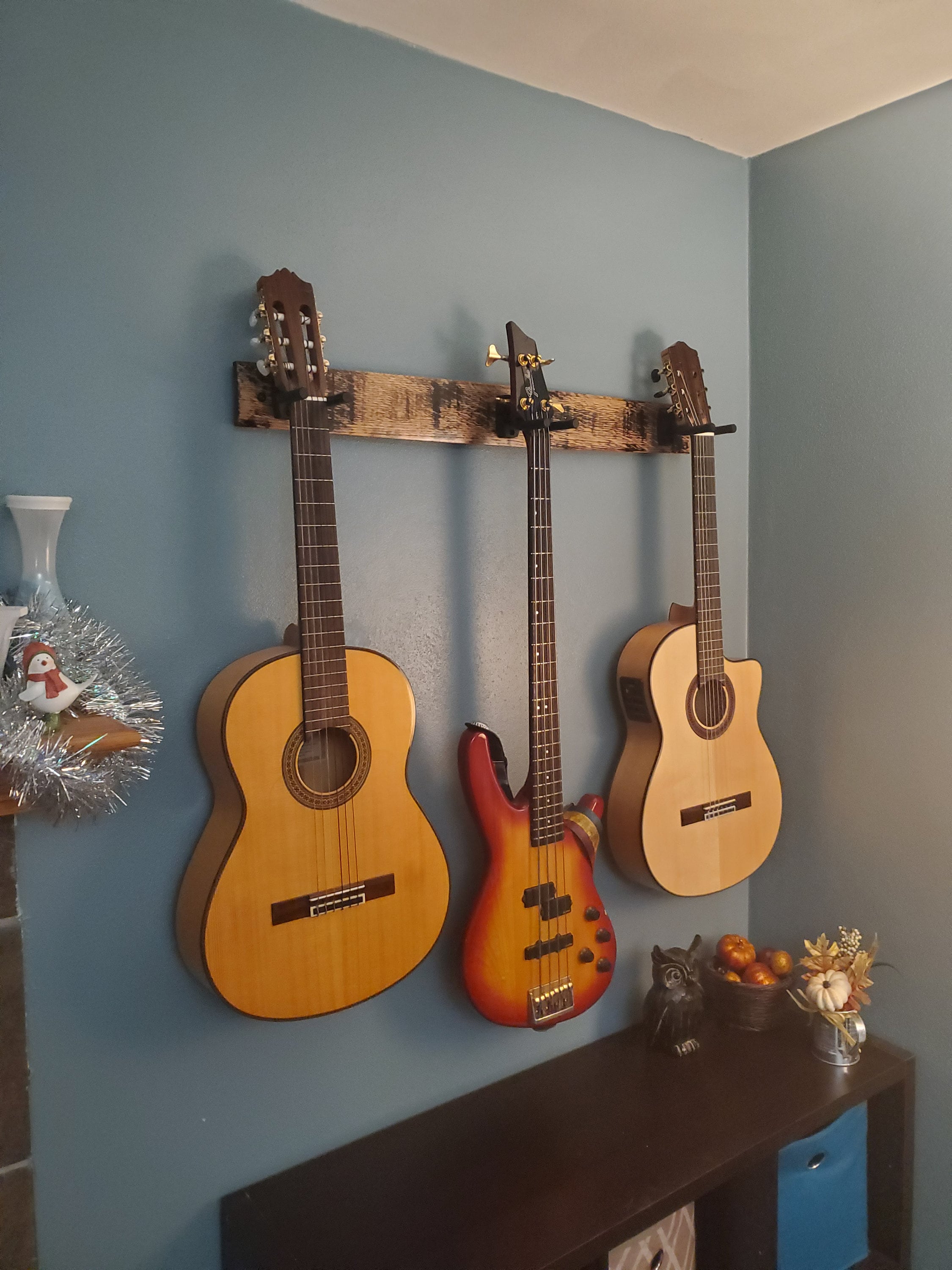 Rustic guitar wall mount deals