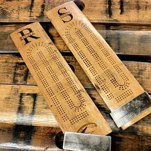 Bourbon Stave Cribbage Board, Man Cave Decor, Barrel Bar, Father&#39;s Day, Gifts for Him, Whiskey