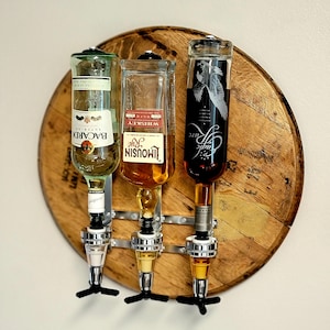 Bourbon Dispenser, Liquor Dispenser, Wall Mount Liquor Dispenser, Man Cave Decor, Barrel Bar, Father's Day, Gifts for Him