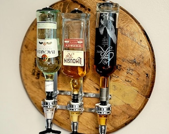 Bourbon Dispenser, Liquor Dispenser, Wall Mount Liquor Dispenser, Man Cave Decor, Barrel Bar, Father's Day, Gifts for Him