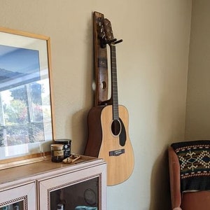 Bung Whiskey Barrel Stave Vertical guitar Holder, Whiskey Barrel Stave Guitar Wall Mount, Guitar Hanger, Guitar Rack, Rustic Guitar Hanger