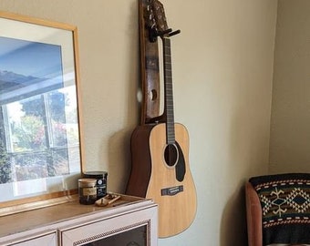 Bung Whiskey Barrel Stave Vertical guitar Holder, Whiskey Barrel Stave Guitar Wall Mount, Guitar Hanger, Guitar Rack, Rustic Guitar Hanger