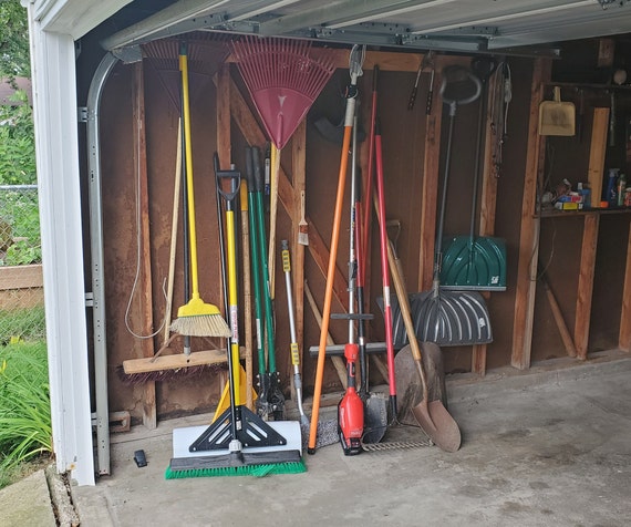 MORE SLOTS Yard Tool Rack , Garden Tool Rack, Shed, Gardening