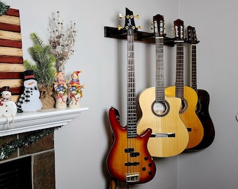 Whiskey Barrel Stave Guitar Rack: Four Guitar Wall Mount