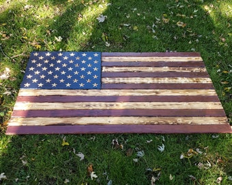 Large 5* Foot Rustic American Flag,  Wood American Flag, Pallet American Flag, Wood Flag, Wooden Flag, Wood Sign, Wood Art, Wood Working