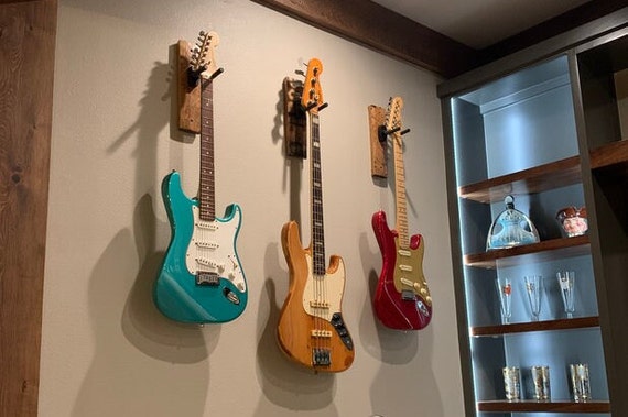 Guitar wall 2024 mount etsy