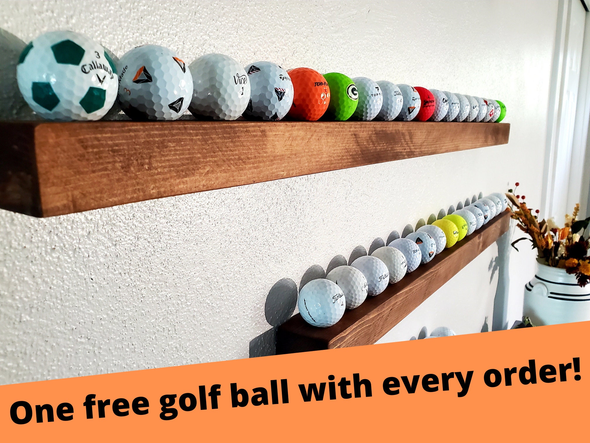 Support mural daffichage de balle de golf rustique, présentoir de golf,  porte-balle de golf, porte-balle, cadeau de golfeur -  France
