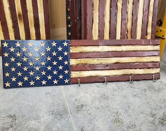 American Flag Coat / Hat Rack Rustic,  Wood American Flag, Pallet American Flag, Wood Flag, Wooden Flag, Wood Sign, Wood Art, Wood Working