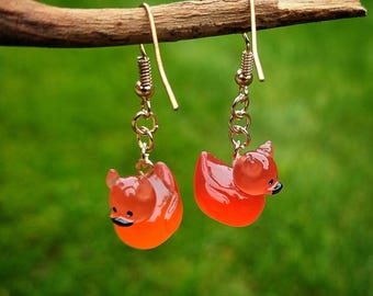 Teufel Enten Harz Ohrringe | Süße Ohrringe | Netter handgemachter Handwerker Schmuck | Alternatives Geschenk | KinkKustom | Hergestellt in Großbritannien