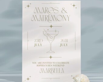 Margaritas & Matrimony Hen Weekend Invitation | Editable Digital Invite | Bachelorette / Hen Party Template | Instant Download