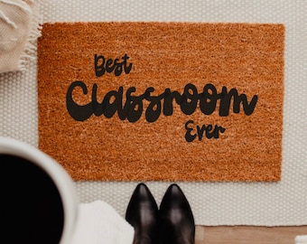 Best Classroom Ever Coir Doormat, Classroom decor, Unique and Fun Doormat, Welcome Mat, Retro Doormat, Boho Doormat, Teacher Gift