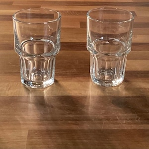 Libbey Duratuff Clear Paneled Stacking Juice Tumblers Set of 4 8 oz 4.5”