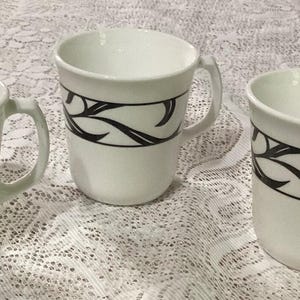 Corelle Corning Lyrics COFFEE CUP/MUG Black and White Vintage
