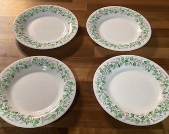 Set of 4 Martha Stewart Everyday Salad Plates " Morning Glory" 7.75”