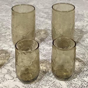 Set of 6 Anchor Hocking Sherwood Spicey Brown Tumblers Glasses 6-12 ounces