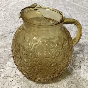 Jahrgang 1960 Anchor Hocking Glas Honig Gold Lido Milano 96-Unzen-Krug 8 &quot;