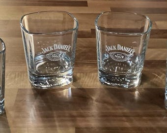 Jack Daniel's Embossed Whiskey Glasses, Set of 4 (8 oz)