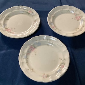 3er Set Vintage Pfaltzgraff TEA ROSE Salat Dessert Teller USA