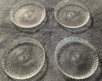 Vintage Arcoroc Seabreeze France Swirl Design~Set Of 4 Salad Plates~7.5”