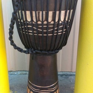 CLEARANCE SALE Handmade 20" Tall Deep Carved Djembe Bongo Drum M10 + FREE Head Cover