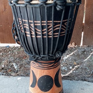 Handmade 16" Tall Djembe Bongo Drum Triple Goddess, model # M9