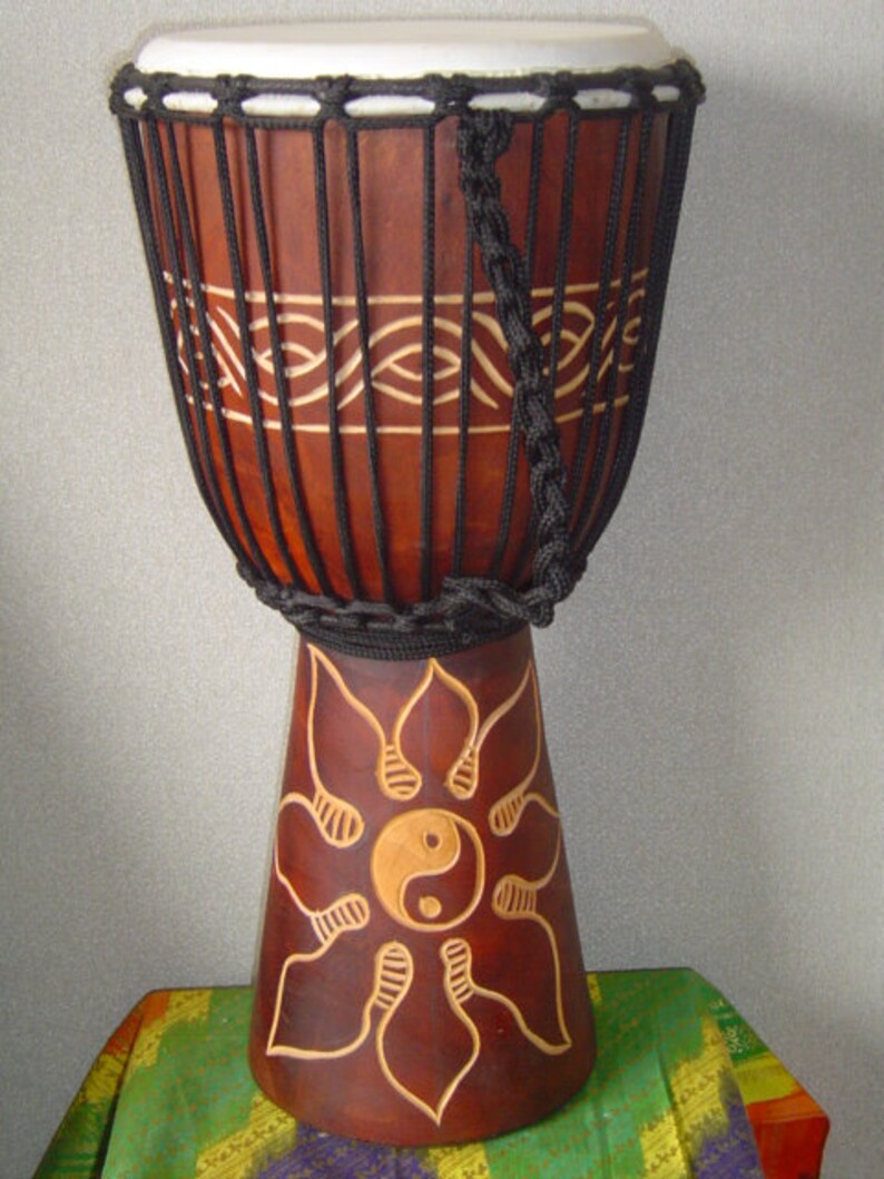 Handmade 20 Tall Deep Carved Djembe Bongo Drum Yin and Etsy