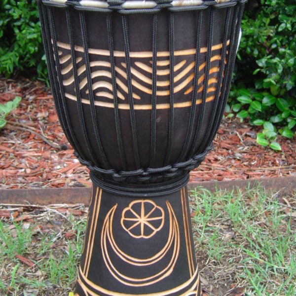 Handmade 16" Tall Djembe Bongo Drum MOON and STAR, model # M3