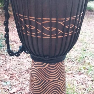 Handmade 20" Tall Deep Carved Djembe Bongo Drum M6 + FREE Head Cover