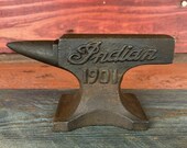 Indian Motorcycles 1901 Anvil With Antique Finish and Raised Letters Paperweight