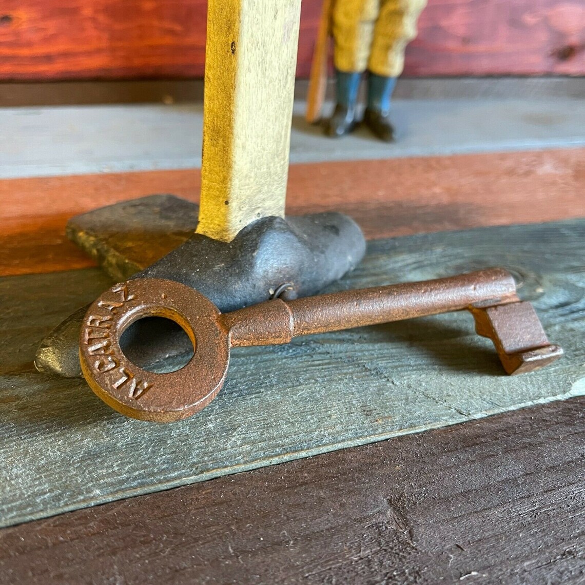 Alcatraz Prison Cell Key Large Cast Iron Key With Rusty Etsy