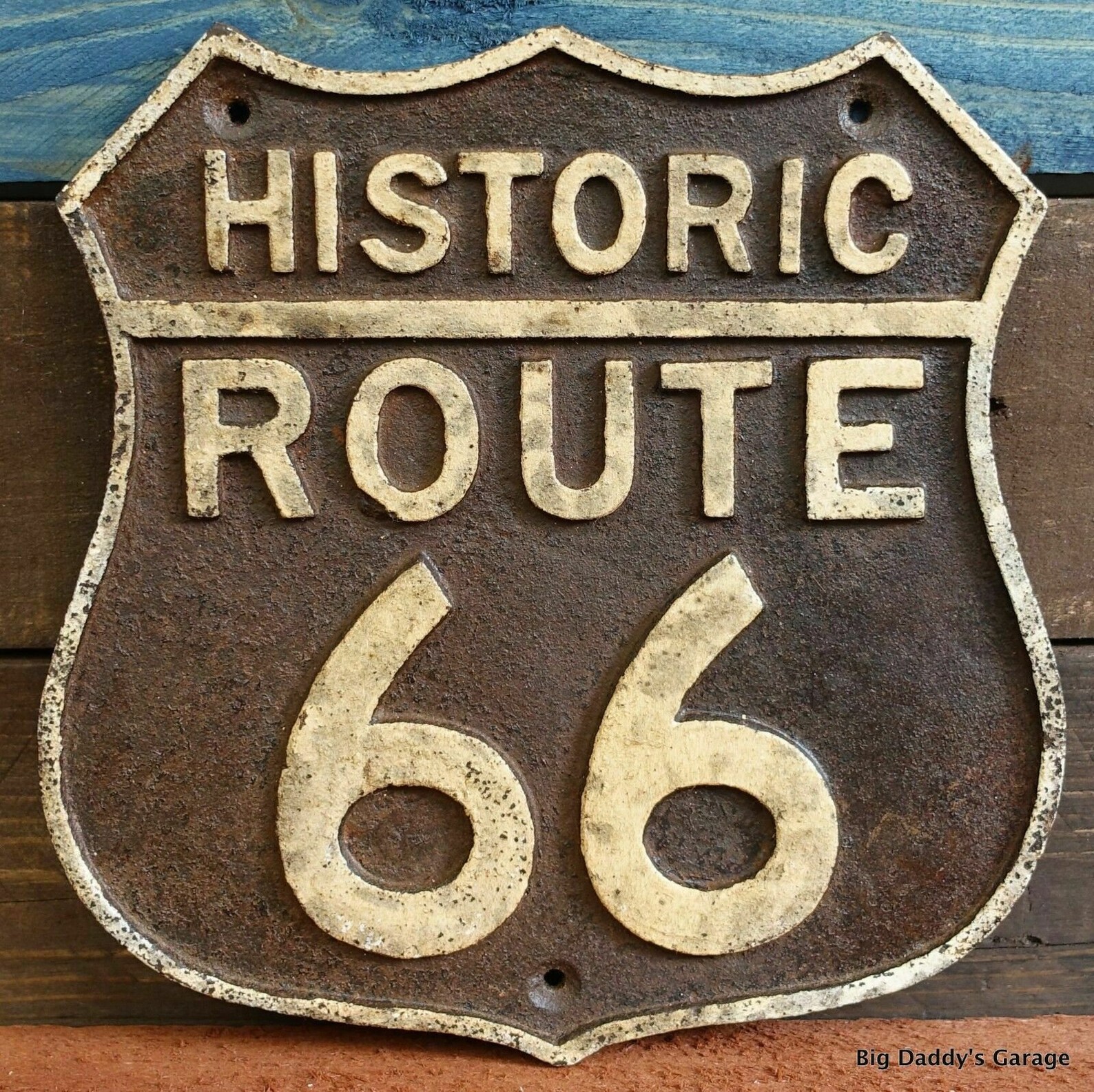 Historic Route 66 Cast Iron Embossed Plaque Etsy
