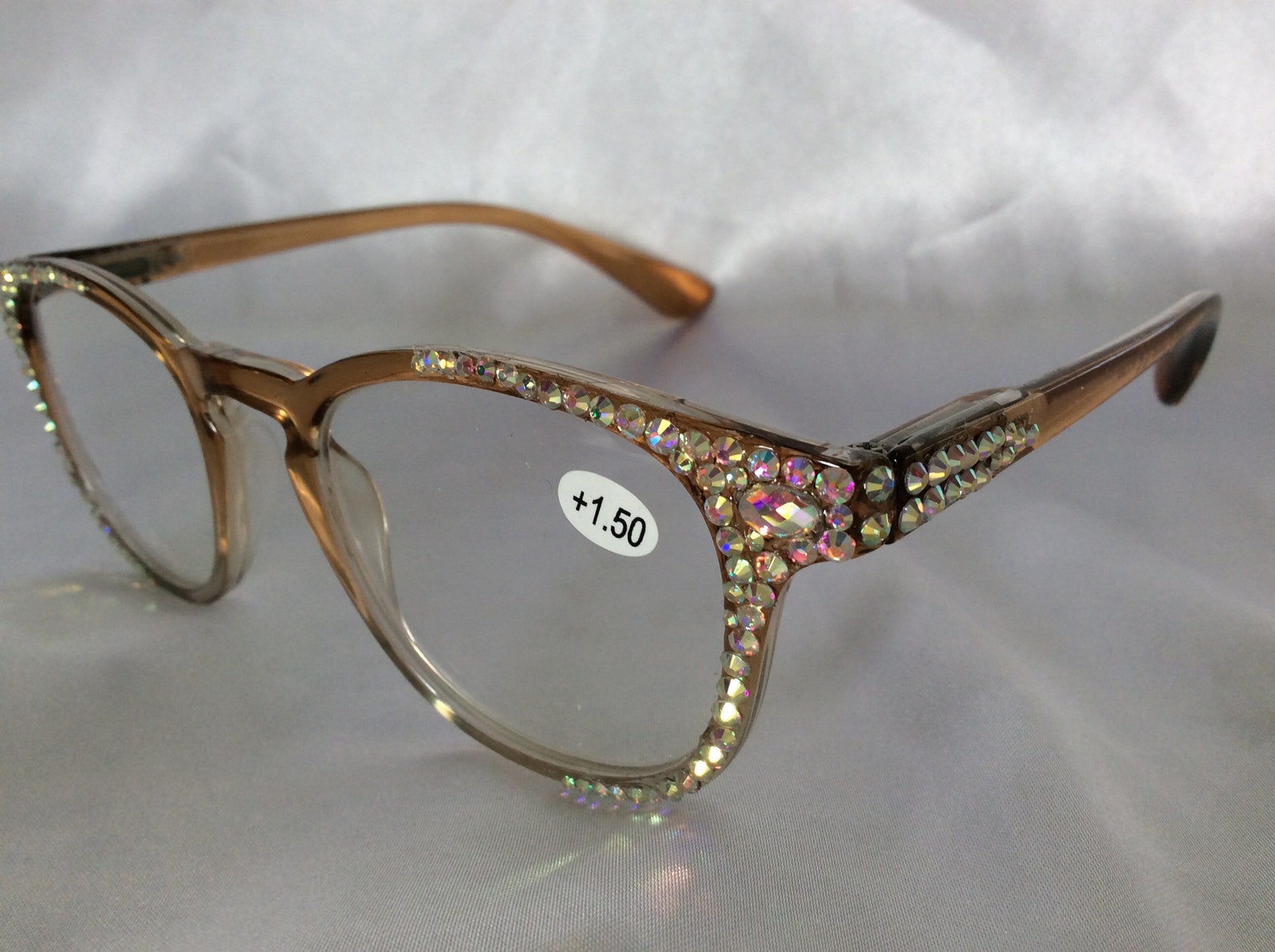Swarovski crystal embellished womens reading glasses. Root Etsy