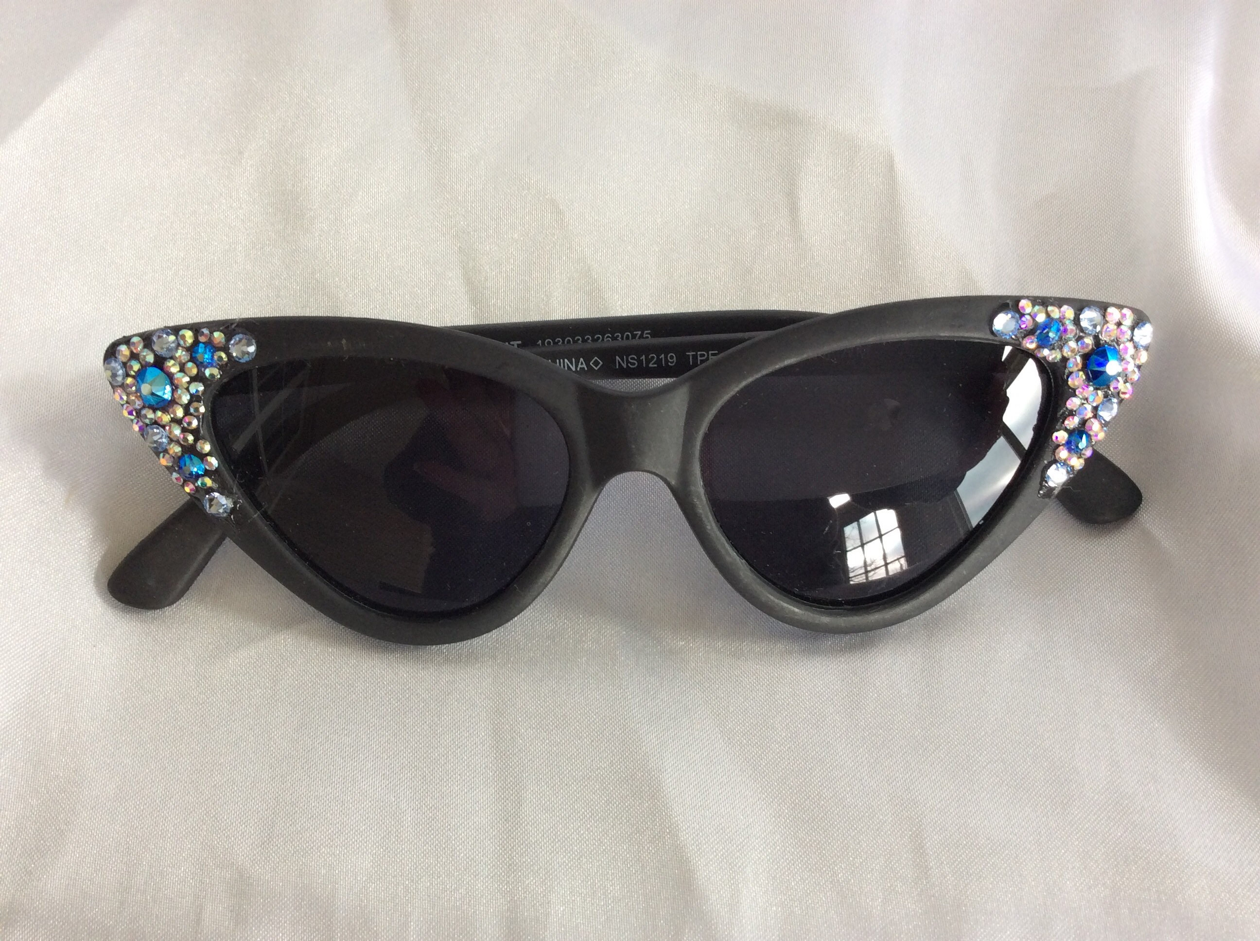 Cat Eye Sunglasses: Black Frame With Swarovski Crystals - Etsy