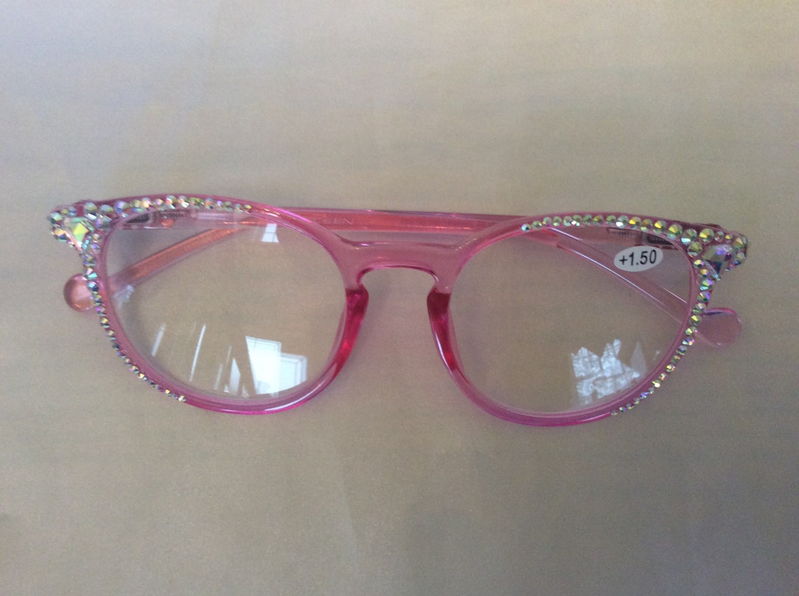 Pink Swarovski Crystal Embellished Womens Reading Glasses. Etsy