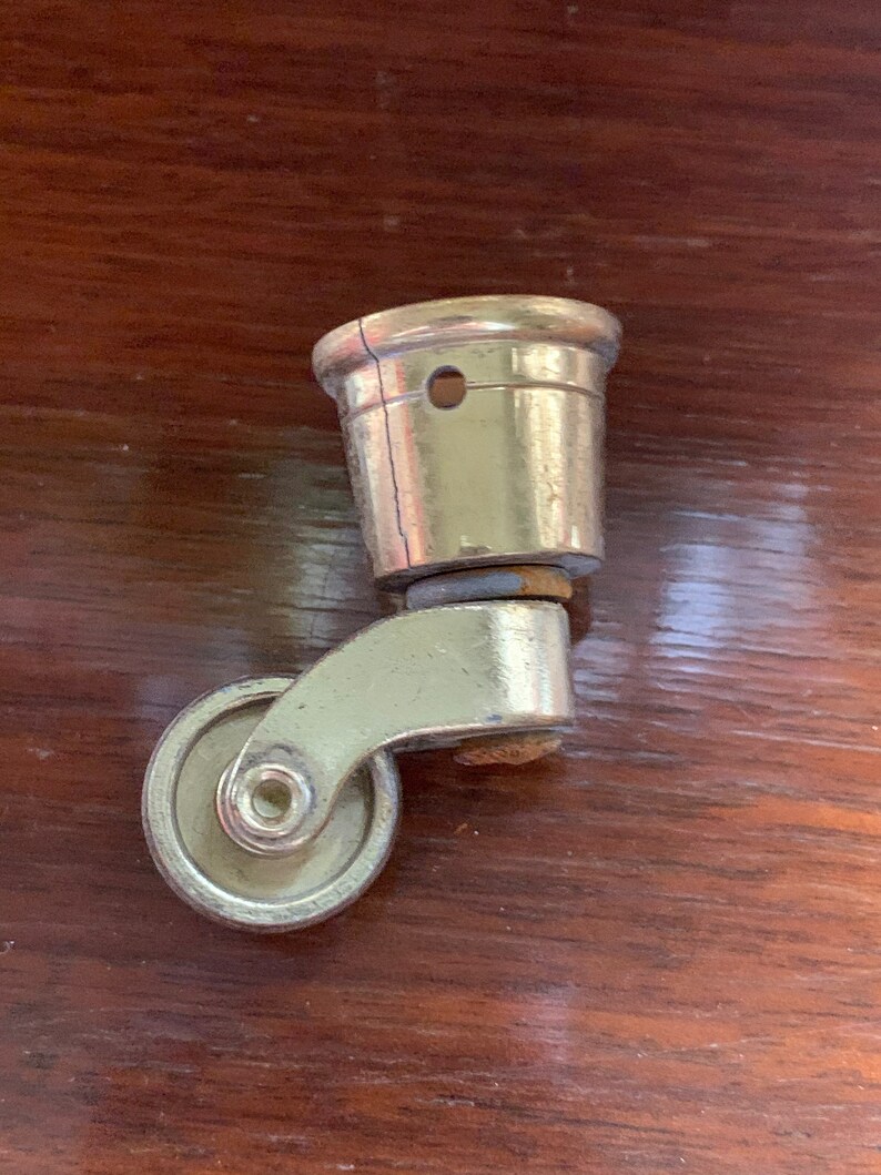 Vintage Brass Caster Vintage Brass Round Cup Caster Brass Etsy