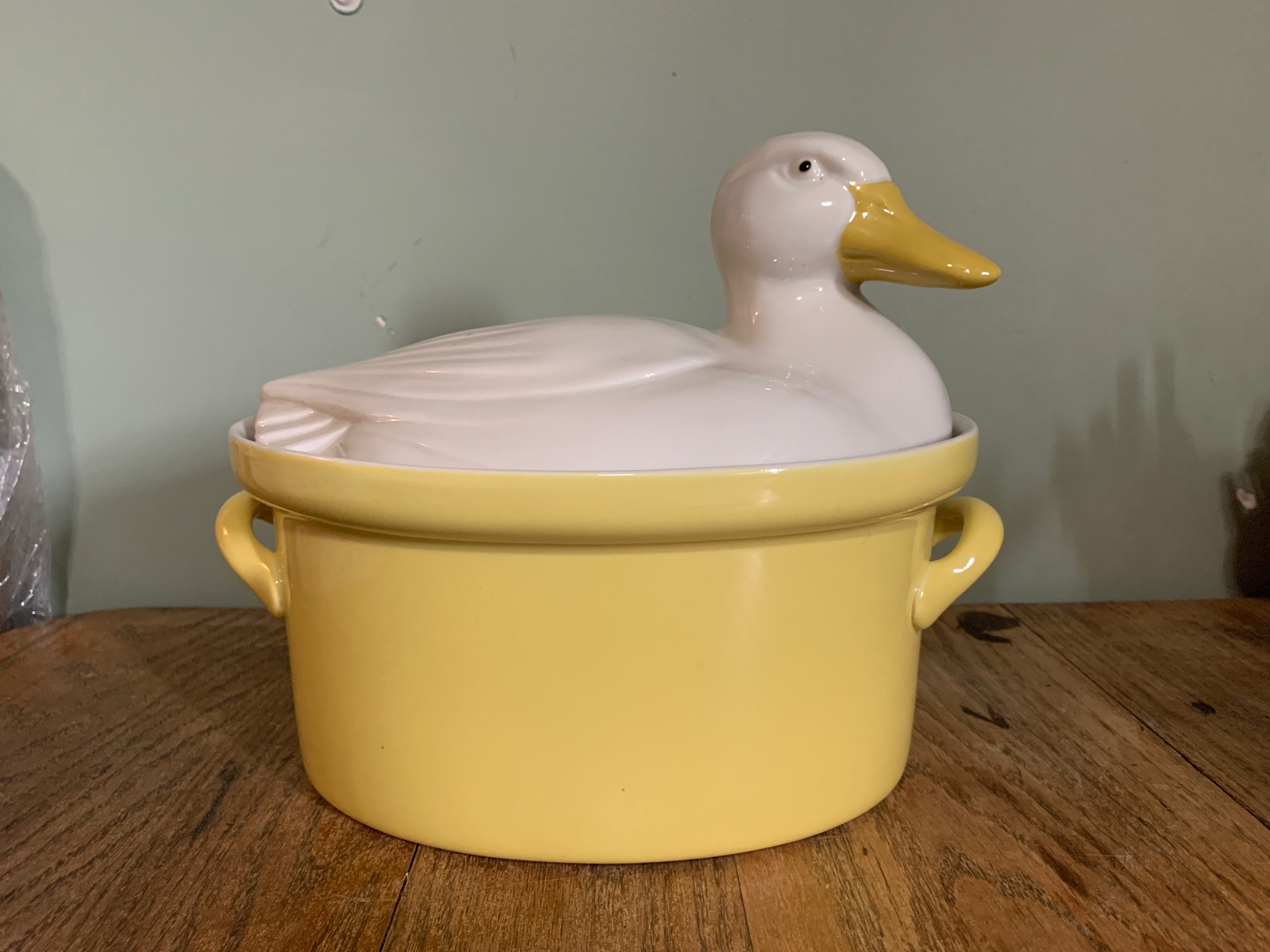 Vintage Hall Carbone Lidded Oval Duck Casserole Dish Etsy