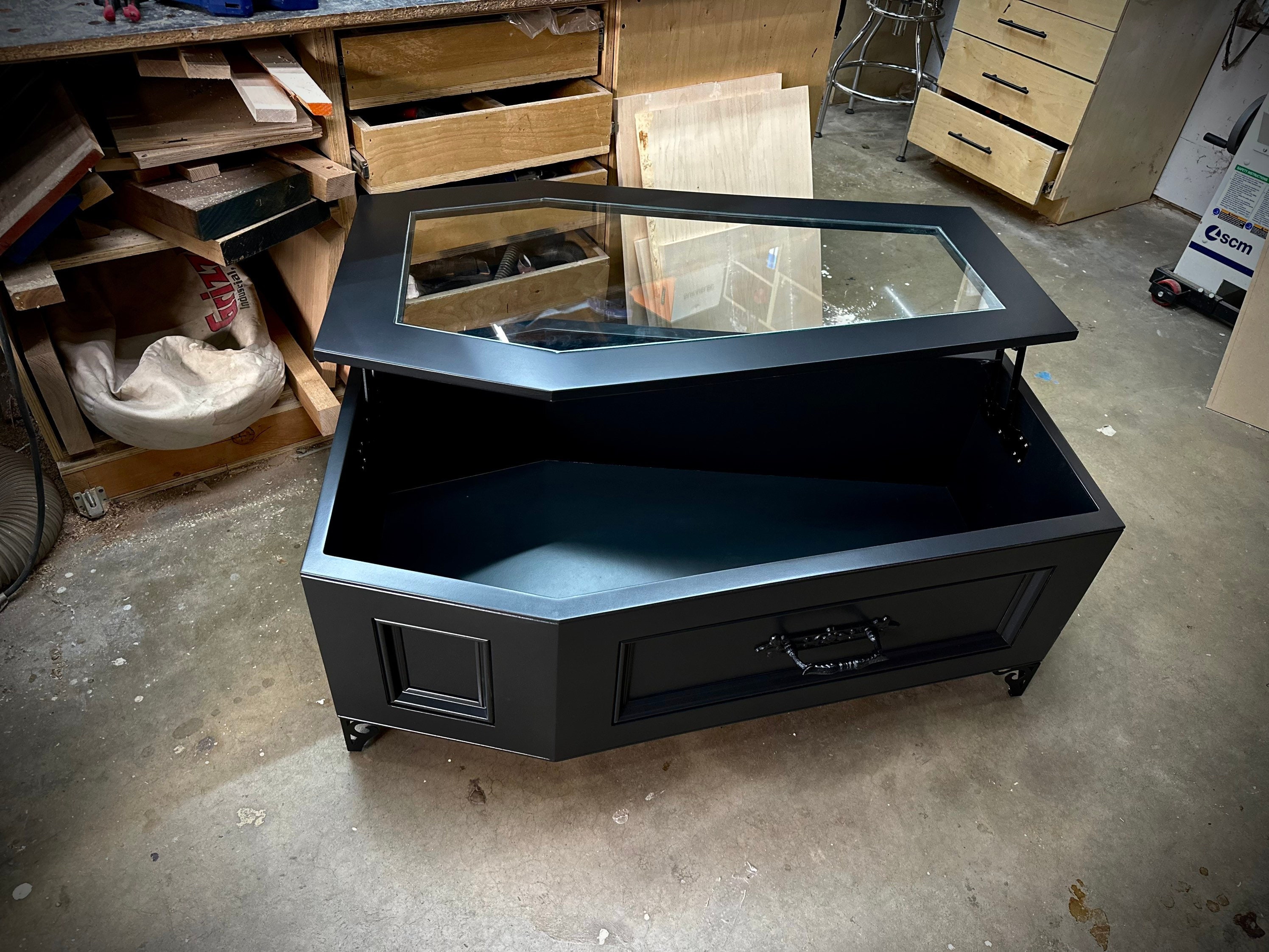 Coffin coffee table deals