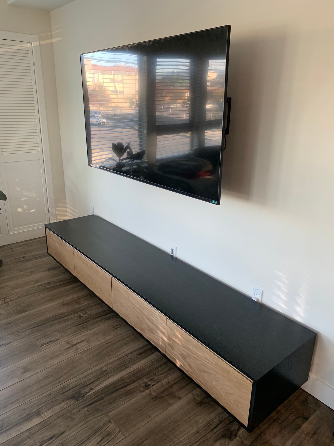 White oak Media Console Etsy