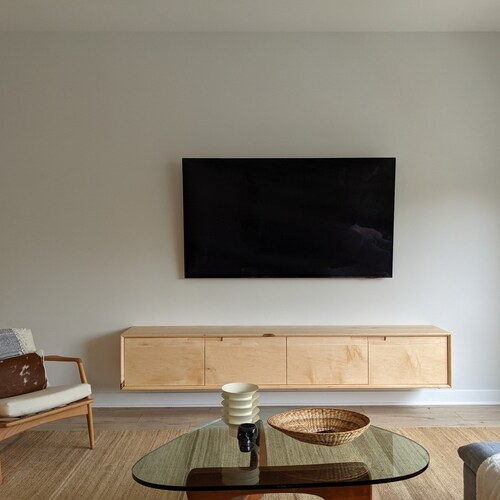 Walnut Floating Media Console Etsy UK