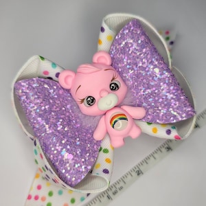 Care bears hair bow (Large Size) in hair clip alligator