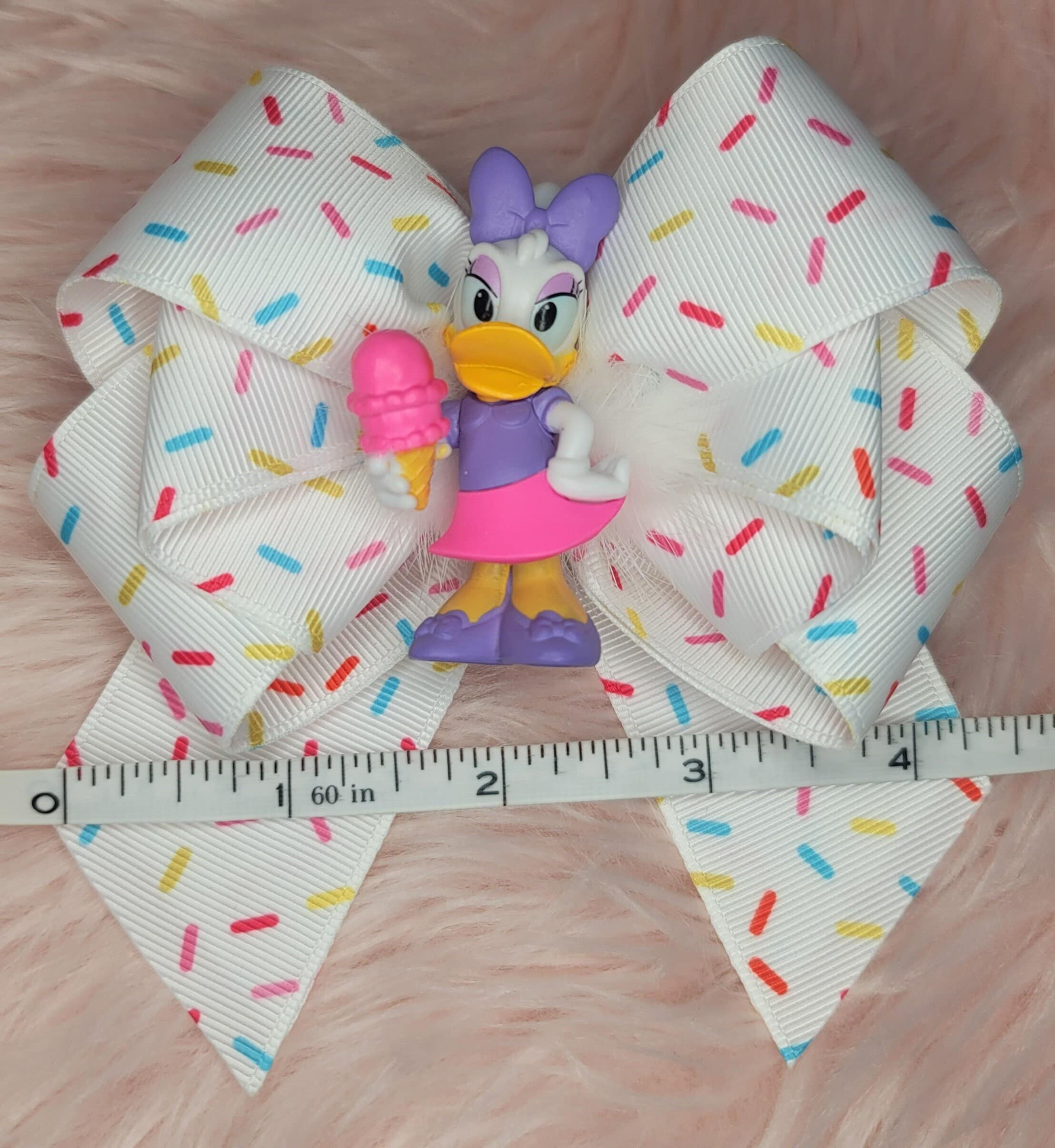 Daisy hair bow (Large Size) sprinkles print
