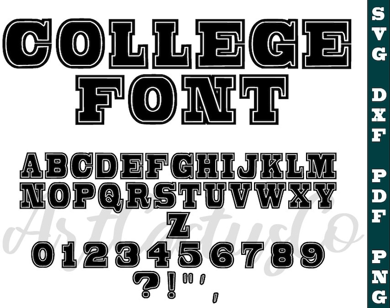 Varsity font SVGCollege font svg Collegiate Varsity Font | Etsy