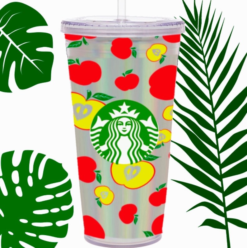 Download Teacher Apple Starbucks Cup decal starbucks wrap svg Svg ...