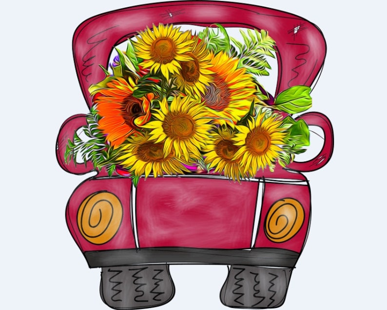 Free Free 171 Old Truck With Sunflowers Svg SVG PNG EPS DXF File