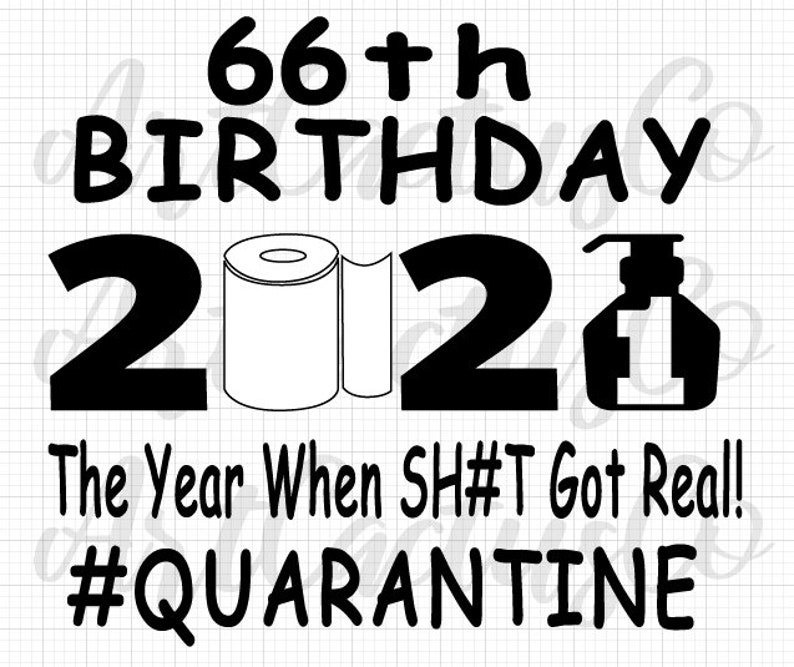 Download 66th quarantine birthday 2021 The Year When Got Real | Etsy
