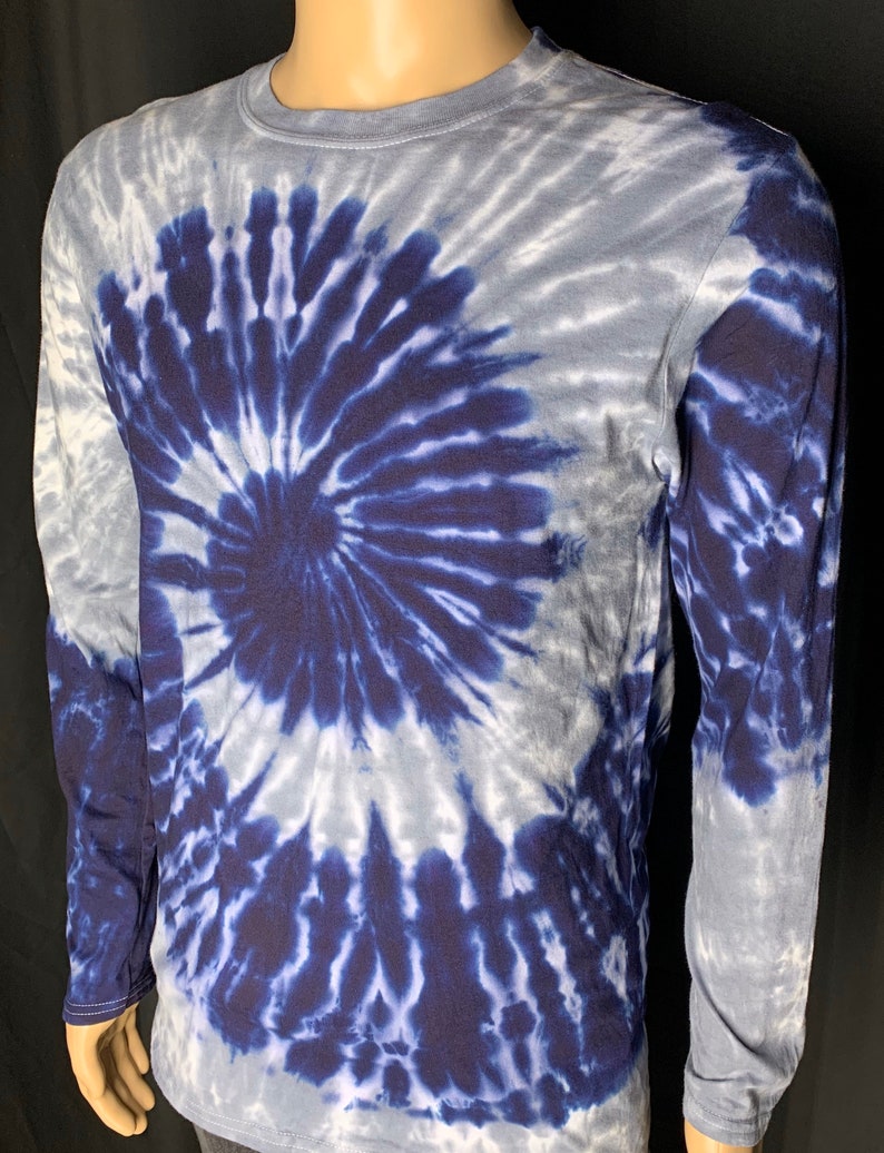 Navy Blue Swirl Tie Dye T-Shirt Gray Spiral Tie Dye Shirt | Etsy