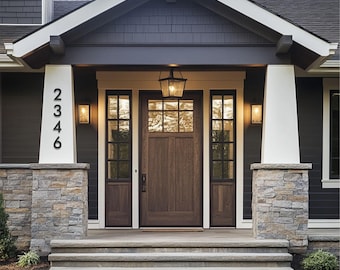 6 Inch Modern Black Acrylic House Numbers and Letters