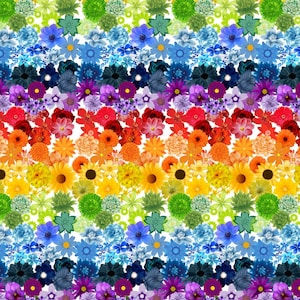 Decorative Diamond Painting Release Papers "Rainbow Flowers"