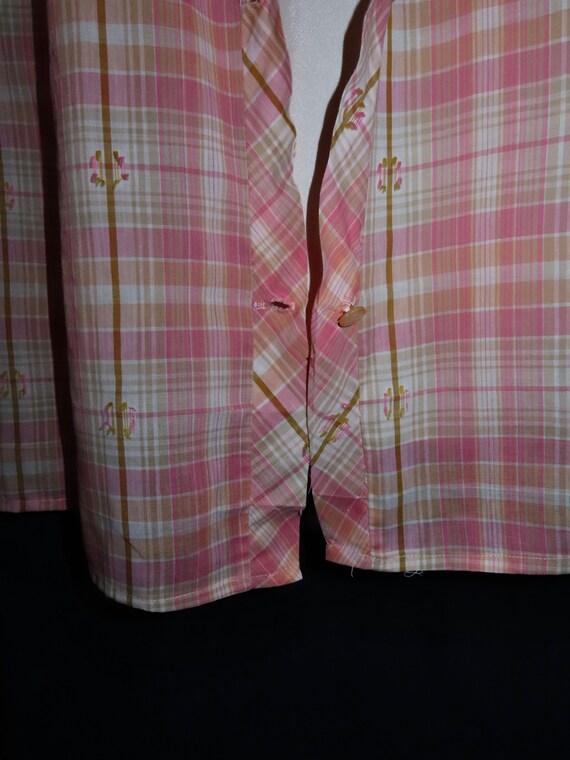 1950s Pink Plaid Cotton Vintage Dress w/ Matching… - image 10